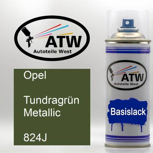 Opel, Tundragrün Metallic, 824J: 400ml Sprühdose, von ATW Autoteile West.